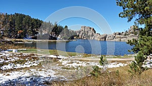 Sylvan Lake Rocks and Snow Black Hills South Dakota