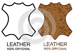 Symbol 100% Leather Product sign icon grunge