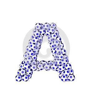 Symbol 3d made from soccer balls. letter a