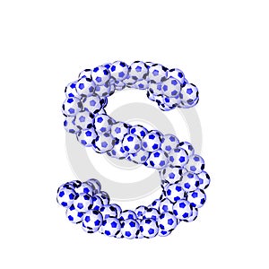 Symbol 3d made from soccer balls. letter s