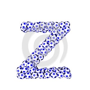 Symbol 3d made from soccer balls. letter z