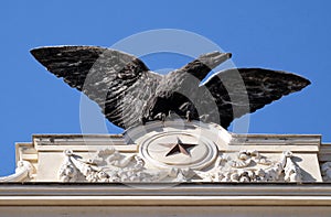 The symbol of aeronautics military Italian corps Palazzo ex Unione Militare in Rome photo