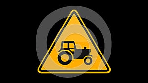 Symbol Agricultural Vehicles Yellow Sign Alpha Channel