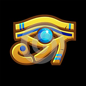 The symbol or amulet of the ancient Egyptian eye of Horus.