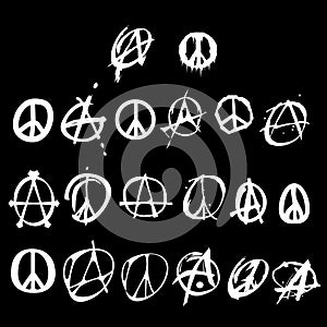 Symbol anarchy peace logo isolated vector