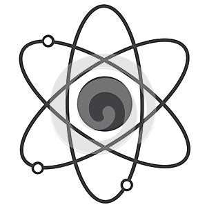The symbol and atomic nuclei outline drawing