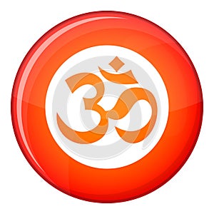 Symbol Aum icon, flat style