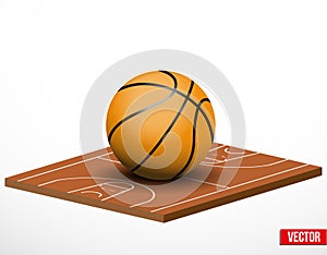 Symbol of a basketball game and field.