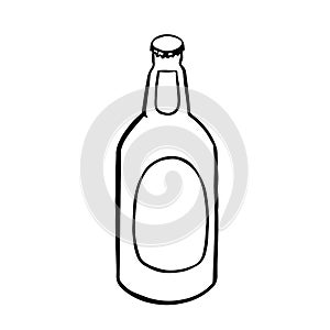 symbol Bottle dark beer and vector illustration