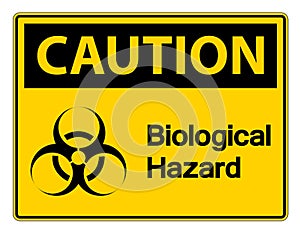 symbol Caution Biological Hazard Symbol Sign on white background,Vector illustration