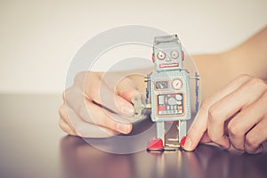 Symbol for a chatbot or social bot and algorithms photo