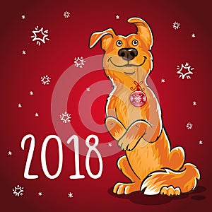 Symbol of the Chinese New Year 2018. Year of the dog. Design for