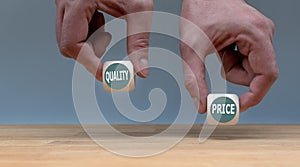 Symbol for choosing quality instead of a cheap price. photo