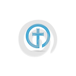 symbol of Christian cross,vector icon logo illustration