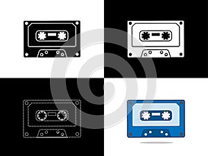 symbol of classic tape cassette