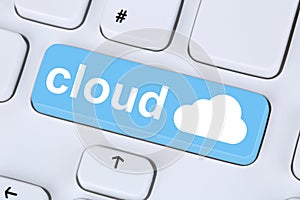 Symbol cloud computing online on internet cyberspace