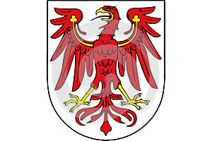 Symbol of Coat of arms of Germany state Brandenburg isolated on the white background