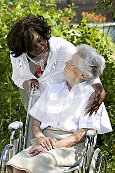 Symbol of comfort and support from a care giver to the Senior