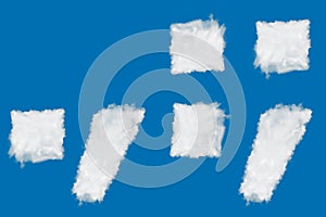 Symbol comma, dot, column, semicolon made of cloud