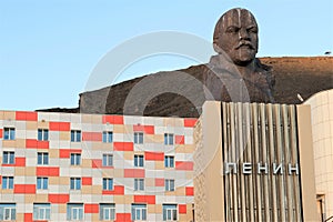 A Symbol of communist ideology - Bust of Lenin in Barentsburg , Spitsbergen photo