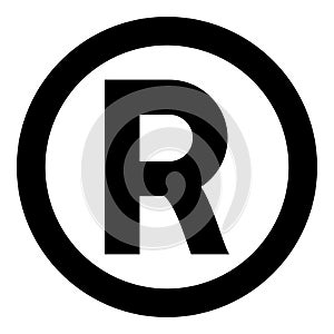 Symbol copyright icon black color illustration flat style simple image