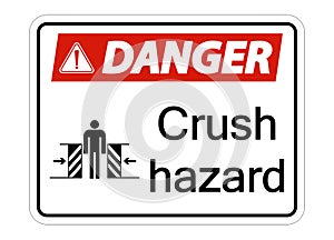 symbol danger crush hazard sign on white background
