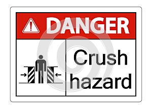 symbol danger crush hazard sign on white background