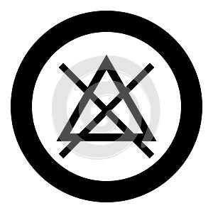 Symbol do not bleach icon black color in circle