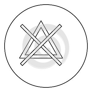 Symbol do not bleach icon black color in circle