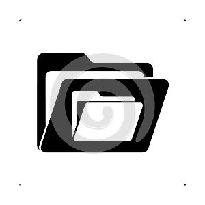 symbol for document organization and data storage open folder icon depicting a simple