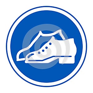 Symbol Enclosed Shoes Are Required In The Manufacturing Area sign Isolate On White Background,Vector Illustration EPS.10