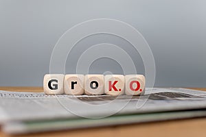 Symbol for the end of the grand coalition called `GroKo` photo