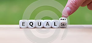 Symbol for the equal pay day. photo