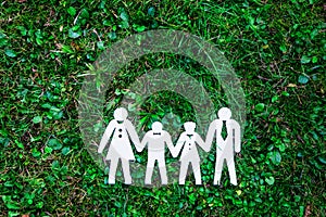 Symbol of family on natural grass