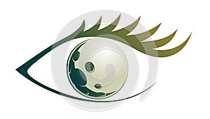 A symbol of female eye with moon.