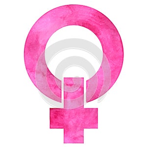 Symbol of feminism, women and the struggle for their rights in a variety of shades of pink