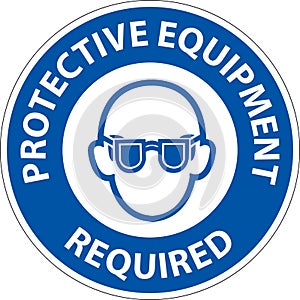 Symbol Floor Sign, Protective Equipment Required