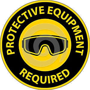 Symbol Floor Sign, Protective Equipment Required