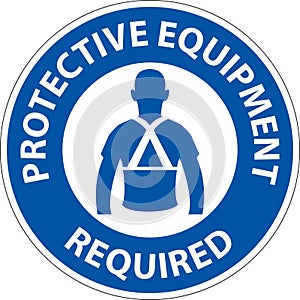 Symbol Floor Sign, Protective Equipment Required