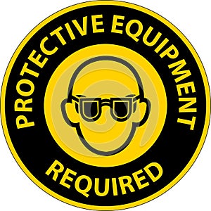 Symbol Floor Sign, Protective Equipment Required