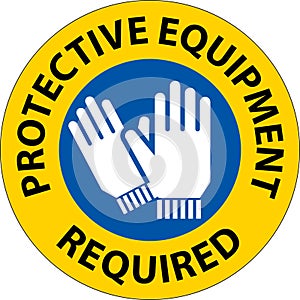 Symbol Floor Sign, Protective Equipment Required