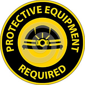 Symbol Floor Sign, Protective Equipment Required