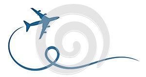 Symbol of flying airplane.
