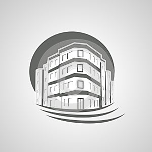Symbol of home, house icon, realty silhouette, real estate, Apartment Building