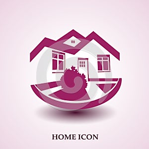 Symbol of home, house icon, realty silhouette, real estate modern logo
