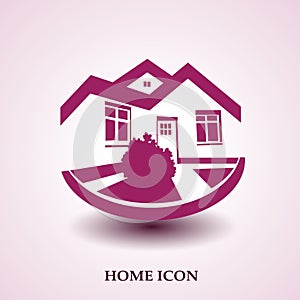 Symbol of home, house icon, realty silhouette, real estate modern logo photo