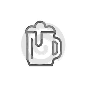 Simple beer mug line icon. Symbol and sign illustration design. Isolated on white background