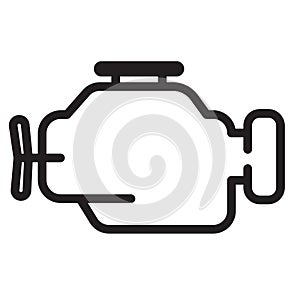 Symbol of internal combustion Engine Simple thin line vector