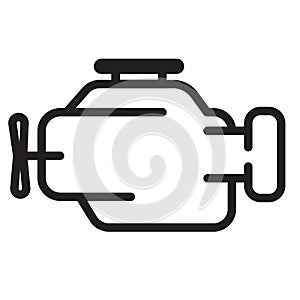 Symbol of internal combustion Engine Simple thin line vector