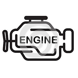 Symbol of internal combustion Engine Simple thin line vector